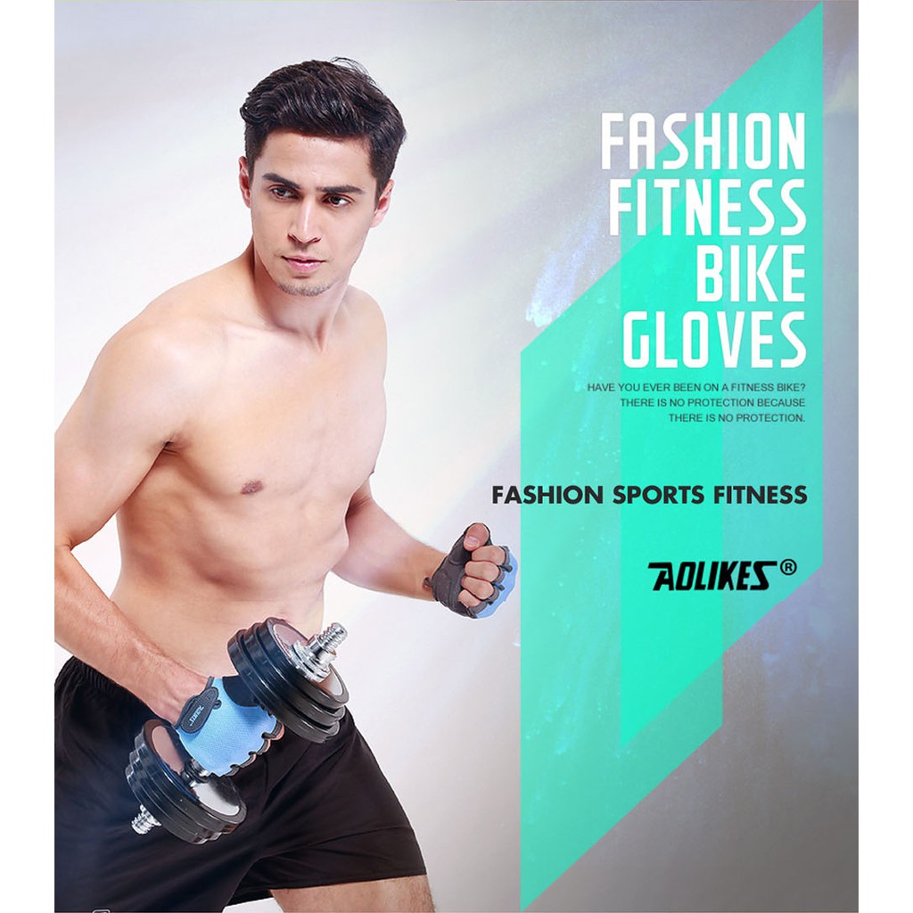 Găng tay tập gym nâng tạ AOLIKES A-112 chất liệu cao cấp thoáng khí sport fitness breathable gloves