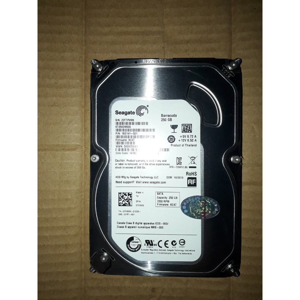 Ổ cứng 250Gb Seagate,250GB Western chính hãng BH 24 tháng. 120K 1 cái