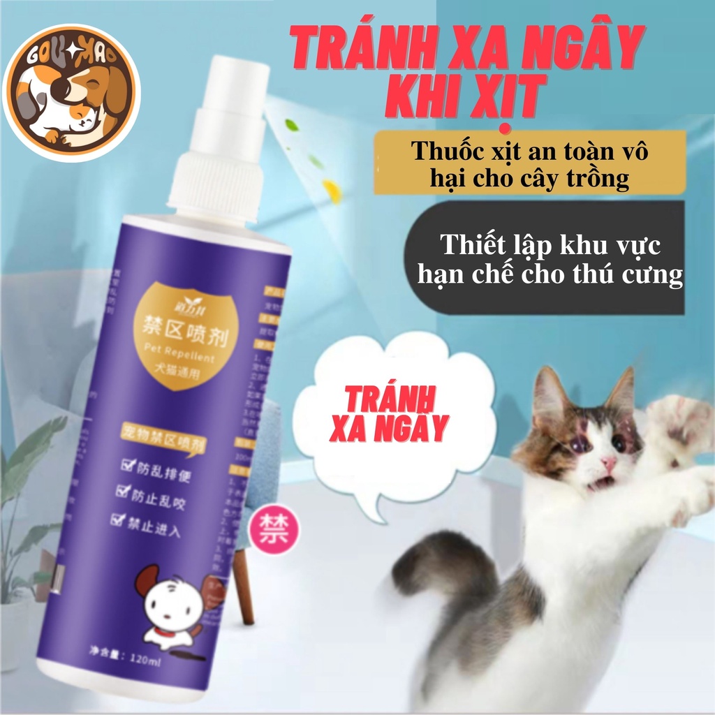 Chai xịt huấn luyện giúp chó mèo tránh xa khu vực không nên tới , Bình xịt khu vực hạn chế Daoliqi 120ml