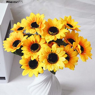 Bó 7 hoa hướng dương nhân tạo bằng vải lụa dùng trang trí nhà