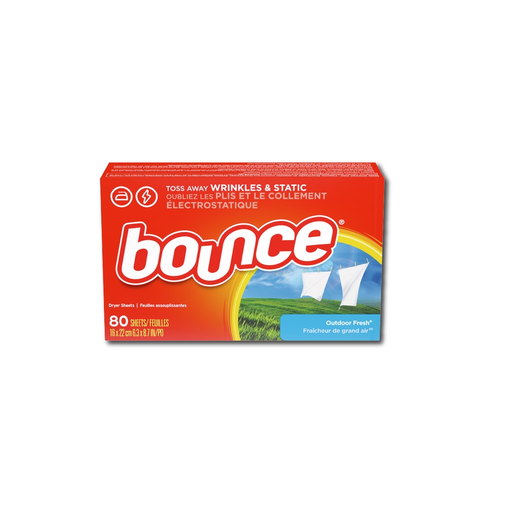 Bộ đôi Giấy thơm Bounce SHEETS Outdoor Fresh 80 Tờ