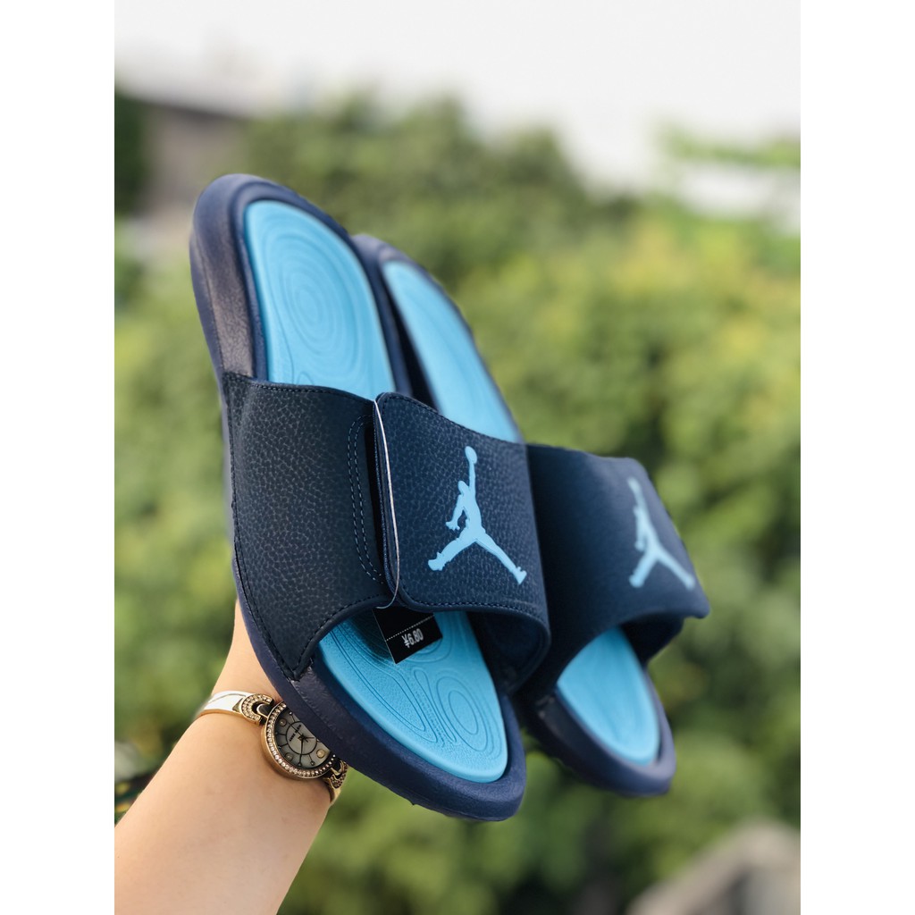 Dép quai ngang jordan jd6 ❤️FREESHIP + Hộp❤️ nam nữ màu xanh đen - mint