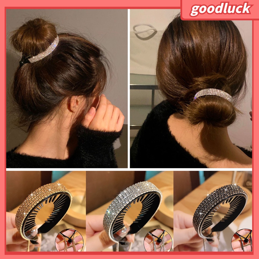 [Hàng mới về] Dụng cụ làm tóc tạo kiểu đính đá tua rua tinh tế cho nữ