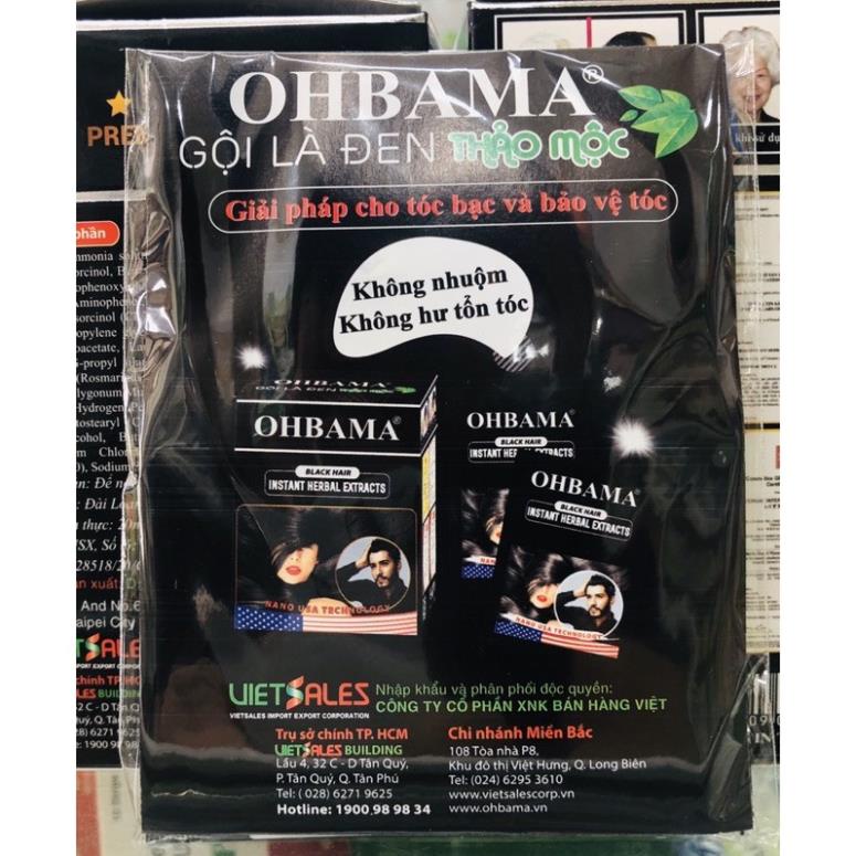 Dầu Gội Đen Tóc Thảo Mộc Ohbama Gội là Đen Chính hãng Gói 20ml