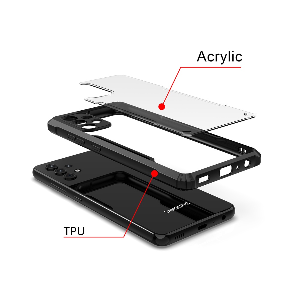 Ốp Điện Thoại Acrylic Trong Suốt Chống Sốc Cho Samsung Galaxy A53 A33 A13 A52S 5G A03 A03S A02S A72 A52 A32 4G