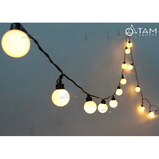 Dây đèn (10m) trang trí bóng tròn 10m 15 bóng cắm điện   ngoài trời LED