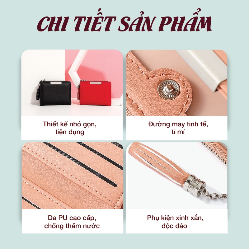 Ví ngắn nữ mini cầm tay chính hãng TAILIAN thời trang đựng tiền nhỏ gọn dễ thương da cao cấp cực đẹp giá rẻ TM07