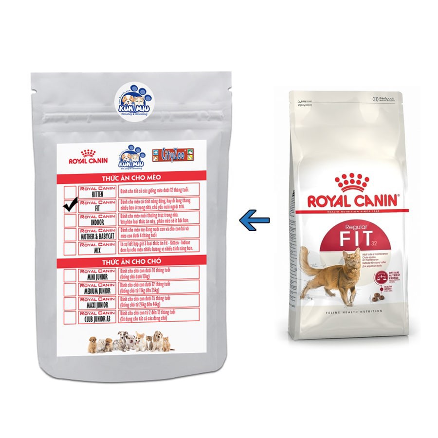 Thức ăn cho mèo trưởng thành trên 1 tuổi Royal Canin Fit 32 -1kg