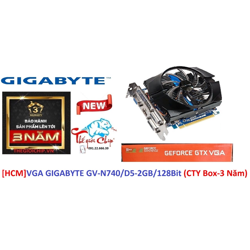 [HCM]VGA (Cạc màn hình) GIGABYTE GV-N740/D5-2GB/128Bit (CTY Box-3 Năm)