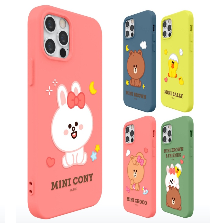 Ốp điện thoại silicon mềm chống sốc hình nhân vật Line Friends cho iPhone 13/13 Pro Max/12 Pro Max/12 Mini/12 Pro/11 Pro Max/11