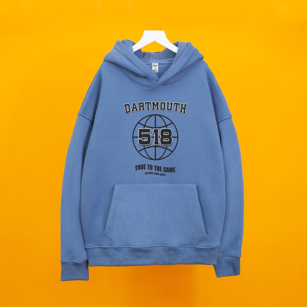 Áo nỉ Hoodie DARTMOUTH 518 Hogoto shop, áo nỉ bông cotton unisex nam nữ form rộng oversize chất liệu Cotton