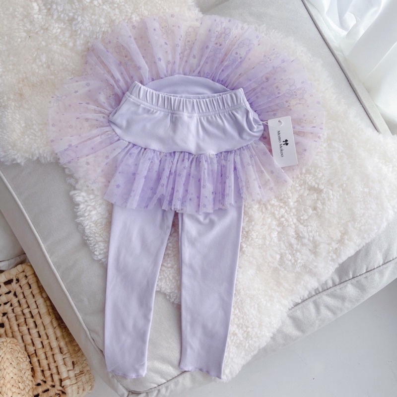 Quần Legging Phối Váy Lưới Xinh Xắn Kiểu Hàn Quốc Thời Trang Thu Đông Cho Bé Gái