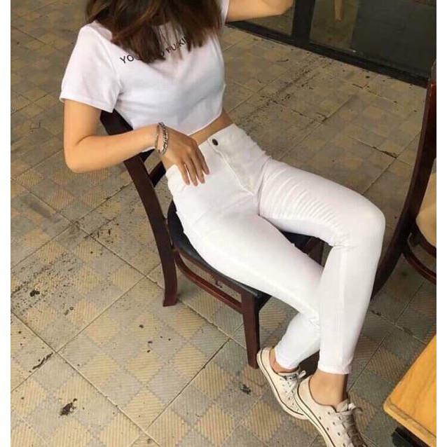 [Mã WASTUP giảm 10% tối đa 30K đơn 99K] [Rẻ Vô Địch] Quần Jean Skinny Nữ Lưng cao Không Túi Trắng Và Đen - 140 | BigBuy360 - bigbuy360.vn