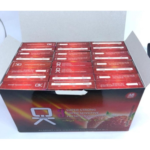 Bao cao suFreeshipOk siêu mỏng bcs hương bạc hà, dâu, nho hộp 3 chiếc