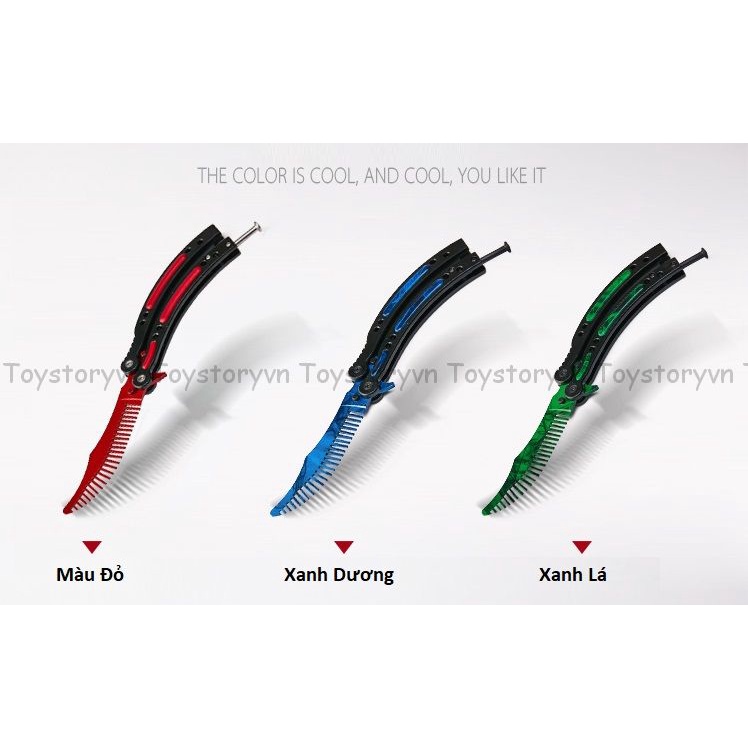 Lược Thép Tập Quay Loại Cao Cấp Dùng Tập Luyện - Mô Hình Phiên Bản Đời Thật Butterfly Skin CSGO Balisong