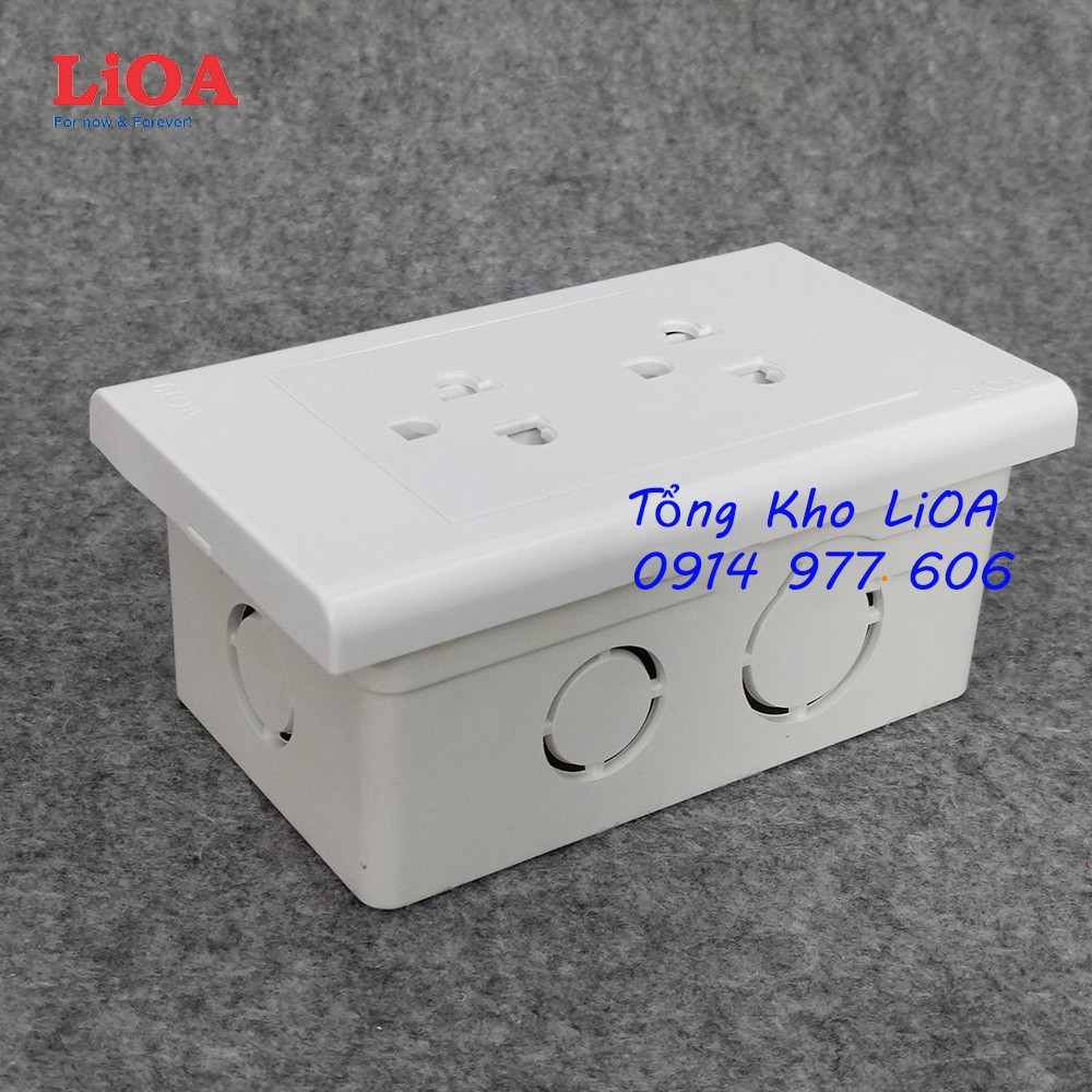 Combo ổ cắm điện đôi 3 chấu LiOA 16A 3520W - Lắp âm tường