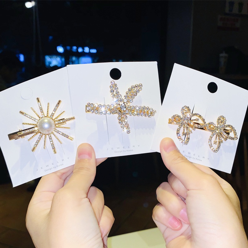 Kẹp Tóc Đính Ngọc Trai Phong Cách Hàn Quốc