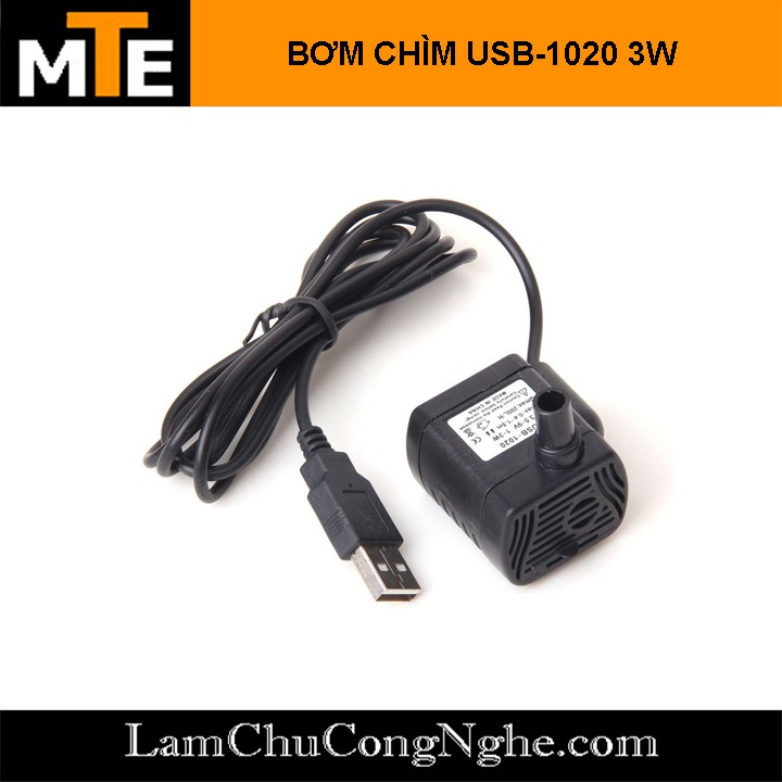 Bơm chìm mini 3W 200L/H bơm tiểu cảnh, bể cá, điều hòa nước 5.5-12-220V 1020