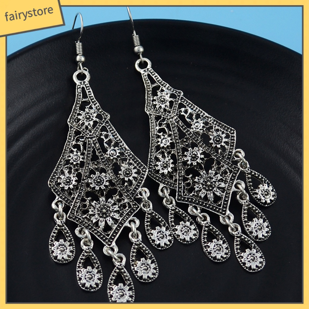 Bông tai nữ trang dáng dài tạo hình độc đáo