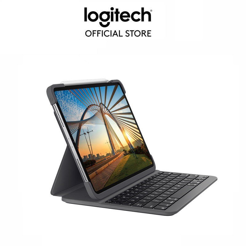 [Mã ELMS3TR giảm 7% đơn 2TR] Bao da kèm bàn phím Logitech Slim Folio Pro dành cho iPad Pro 11inch và 12.9 inch (2020)