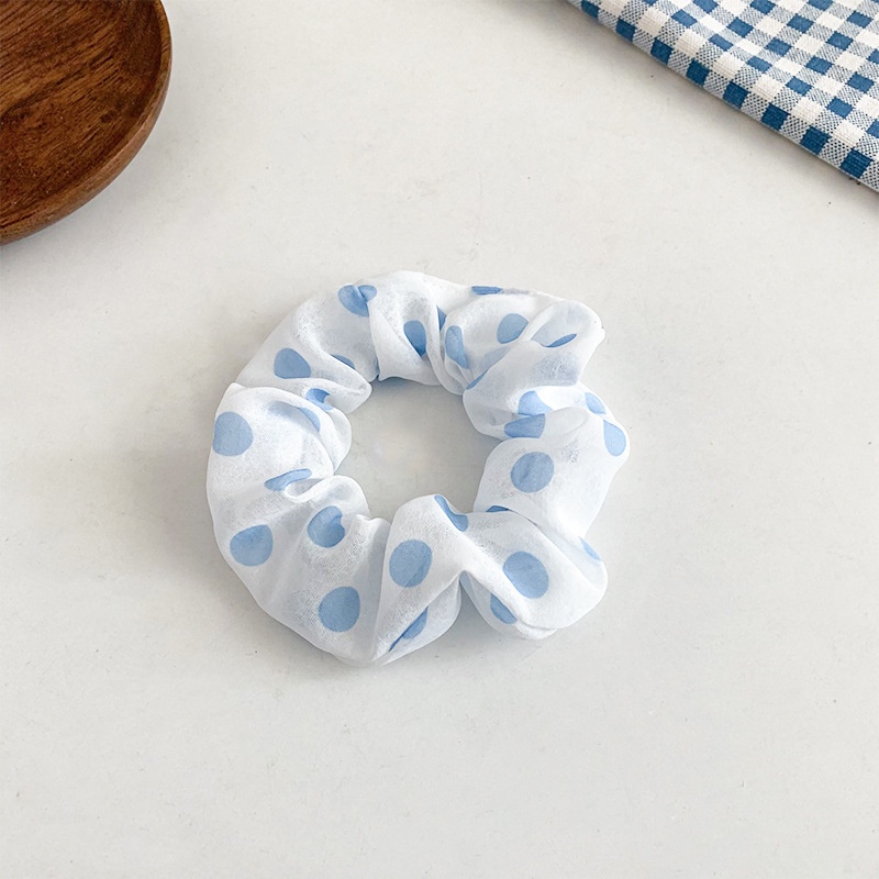 Dây Cột Tóc Cao Su Bản Lớn Màu Xanh Dương Phong Cách Hàn Quốc