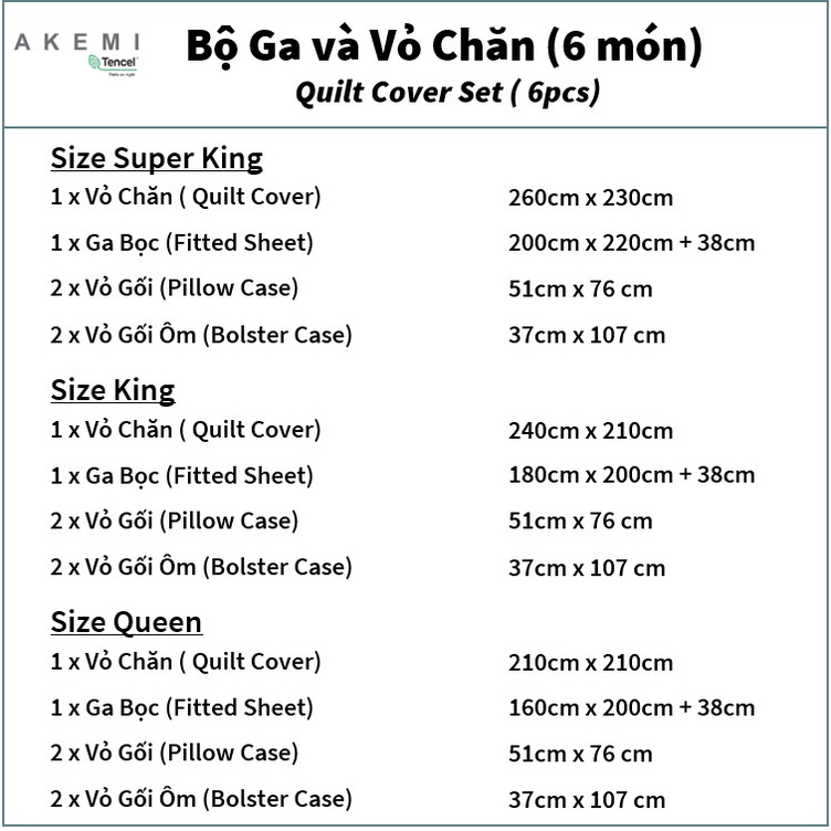Bộ Chăn Ga và Vỏ Chăn Akemi Uchi Tencel™ Melville Mont, 6 món (King Size)