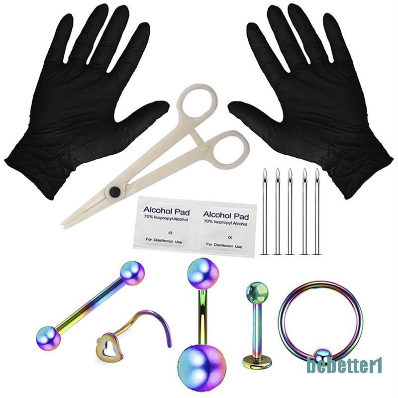 Bộ 1 Dụng Cụ Xỏ Khuyên Mũi / Mũi / Môi / Mũi Chuyên Nghiệp