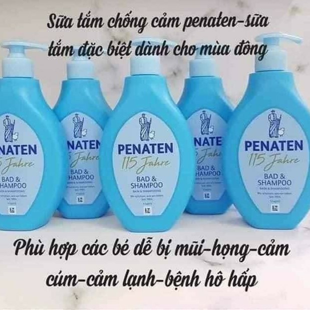 Sữa tắm gội ngừa cảm cúm Penaten chai 400ml mẫu mới 2 in 1-HSD: 2025