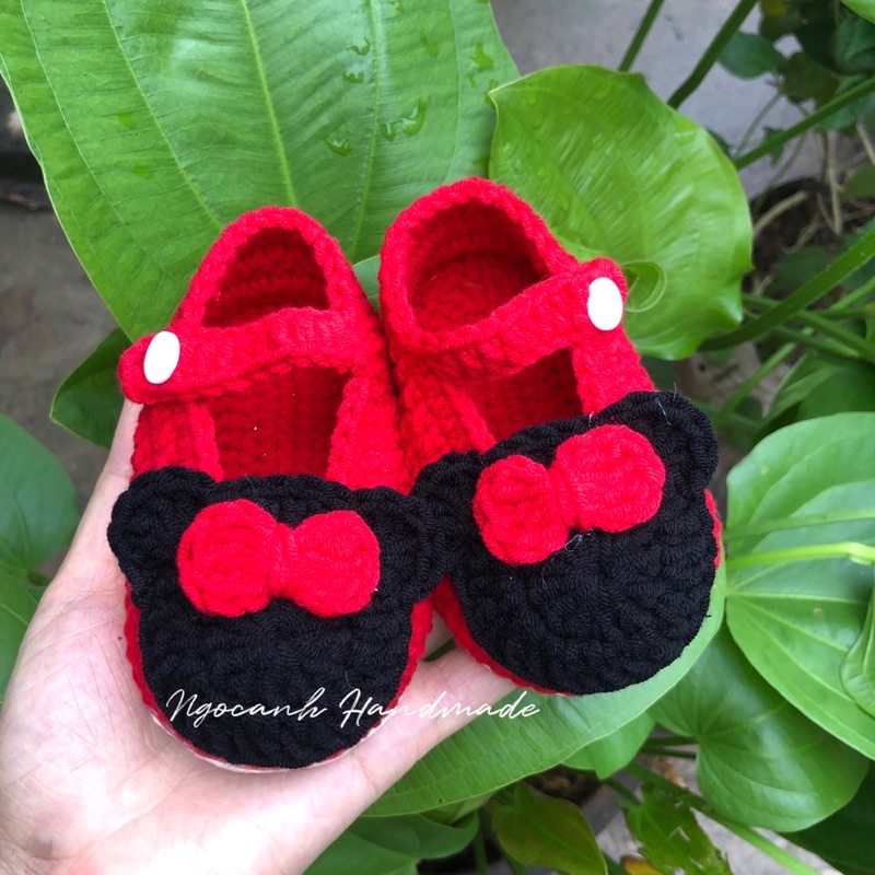Giày mickey len cho bé gái đáng yêu