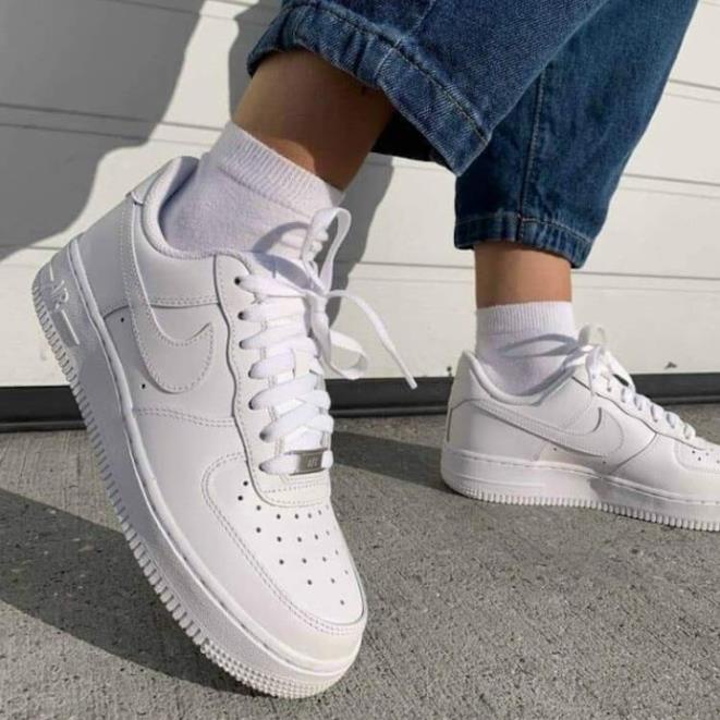 Giày 𝗔𝗙𝟭 𝗡𝗜.𝗞𝗘_Trắng Nam Nữ, Giày 𝗡𝗜.𝗞𝗘_Air Force 1 All White Full Box Bill