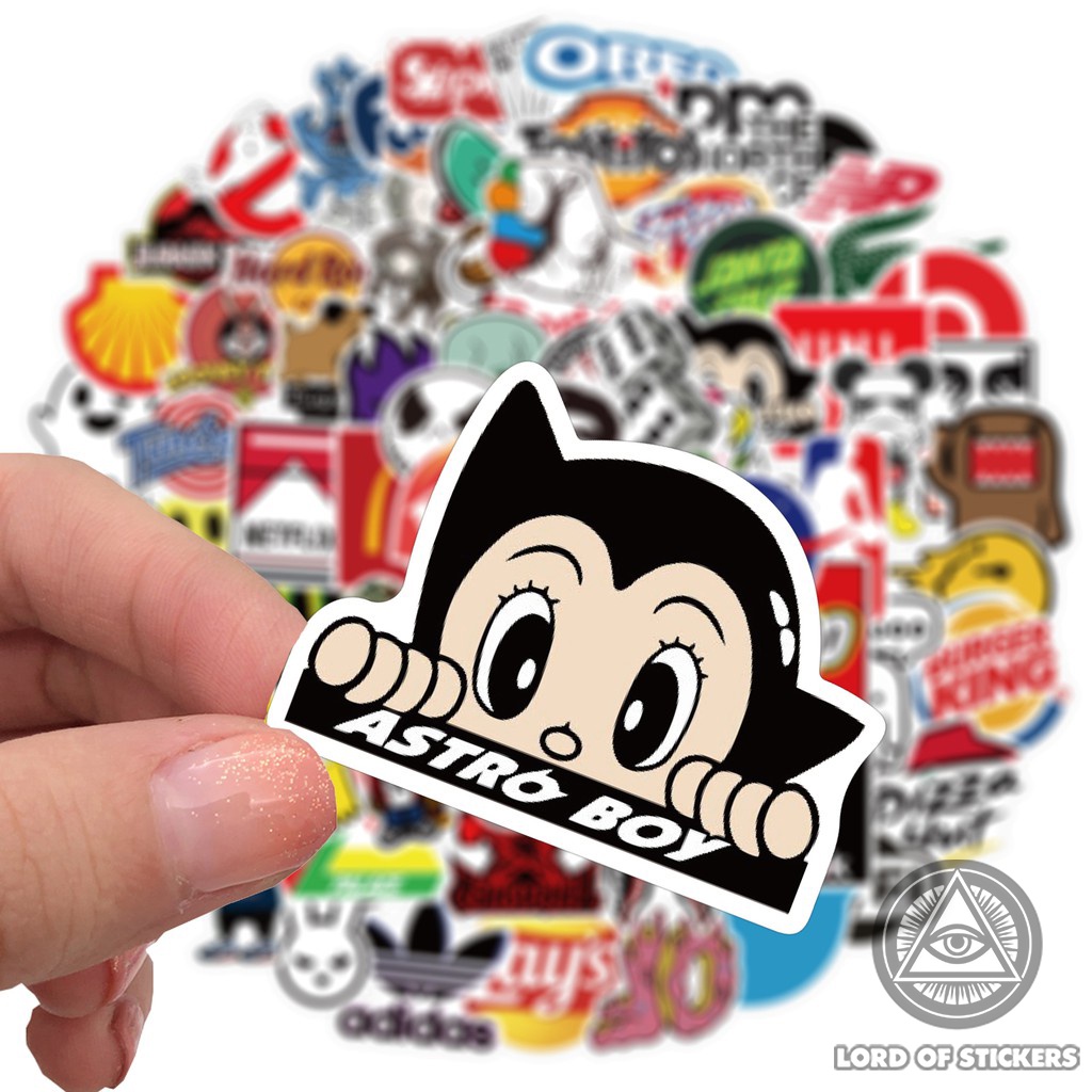Set 101 Miếng Dán Graffiti Brand Logo Sticker Thương Hiệu Chống Thấm Nước Trang Trí Mũ Bảo Hiểm, Ván Trượt, Laptop, Vali