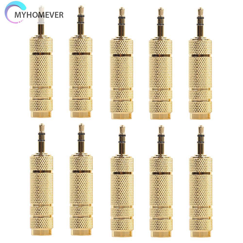 myhomever Microphone 6.35 mm Female to 3.5 mm Male Audio Connector Adapter Plug