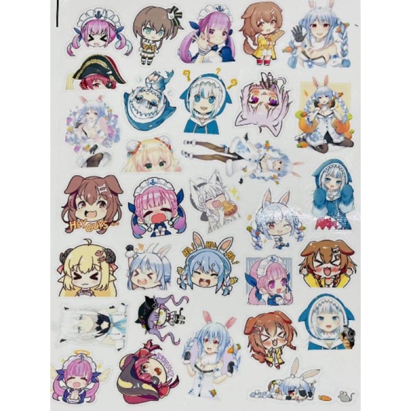 Ảnh dán Sticker Vtuber Hololive 30-60 hình nhiều thành viên chọn