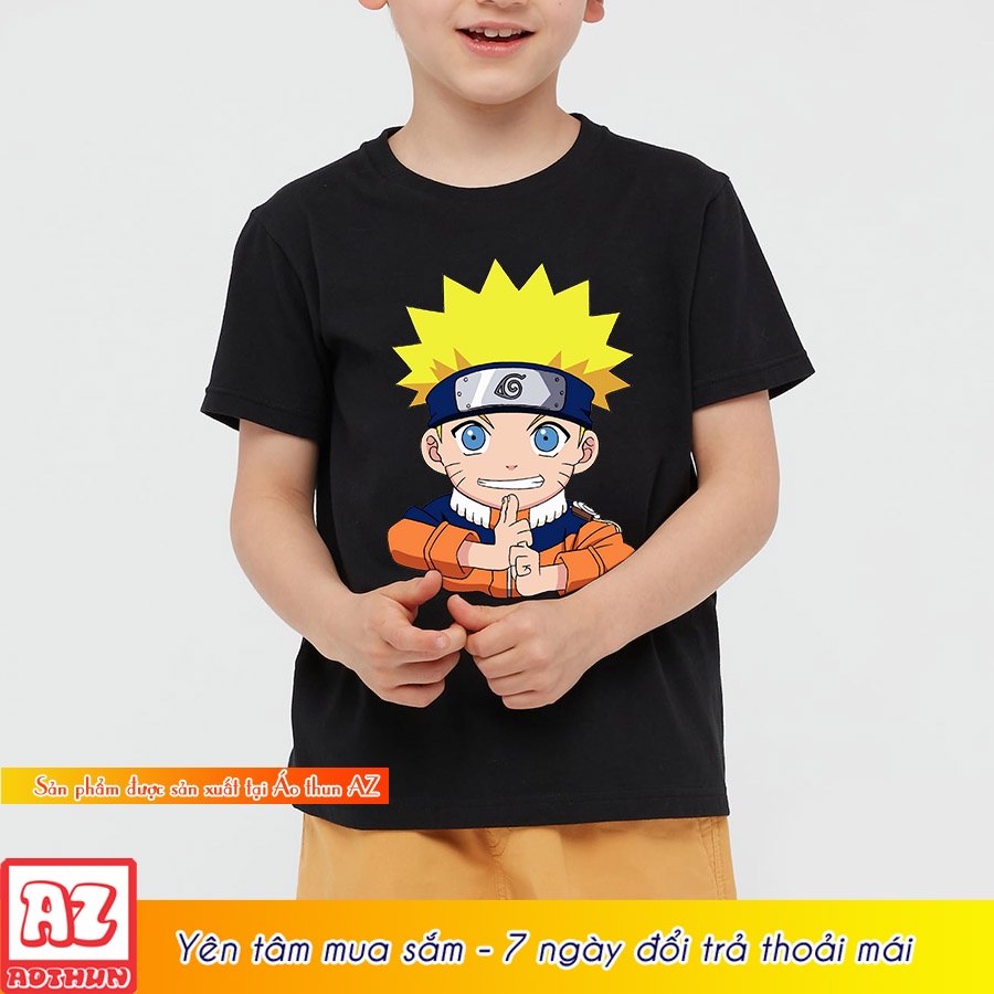 Áo thun trẻ em in hình naruto chibi - Vải cotton nhiều màu M3116