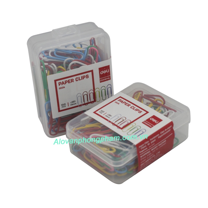 Ghim kẹp giấy Deli 0024 nhiều màu đầu tròn SUKADO