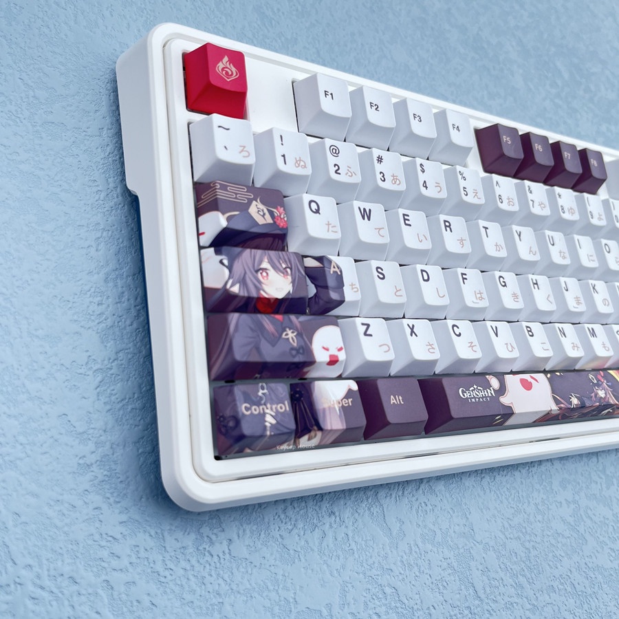 133 Phím Hu Tao Keycap Cherry Hồ sơ Genshin Impact Chủ đề Anime PBT Dye Sub Bàn phím cơ học Keycap