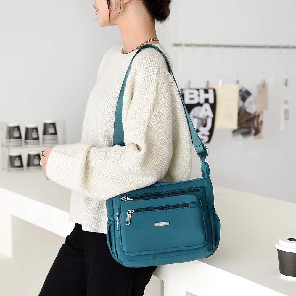 Túi Đeo Chéo Vải Oxford Siêu Nhẹ Nhiều Ngăn Tiện Dụng Cho Nữ