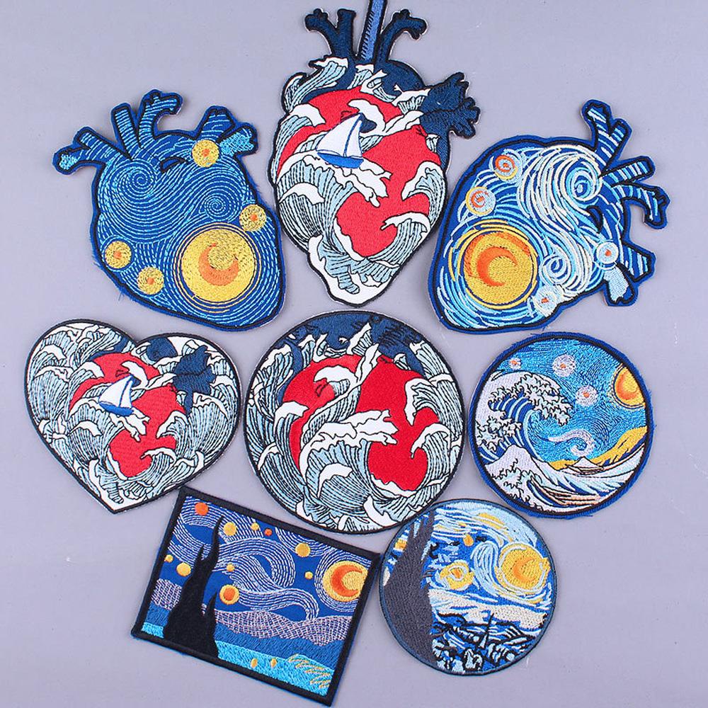 Miếng Dán Ủi Quần Áo DIY Họa Tiết Tranh Van Gogh