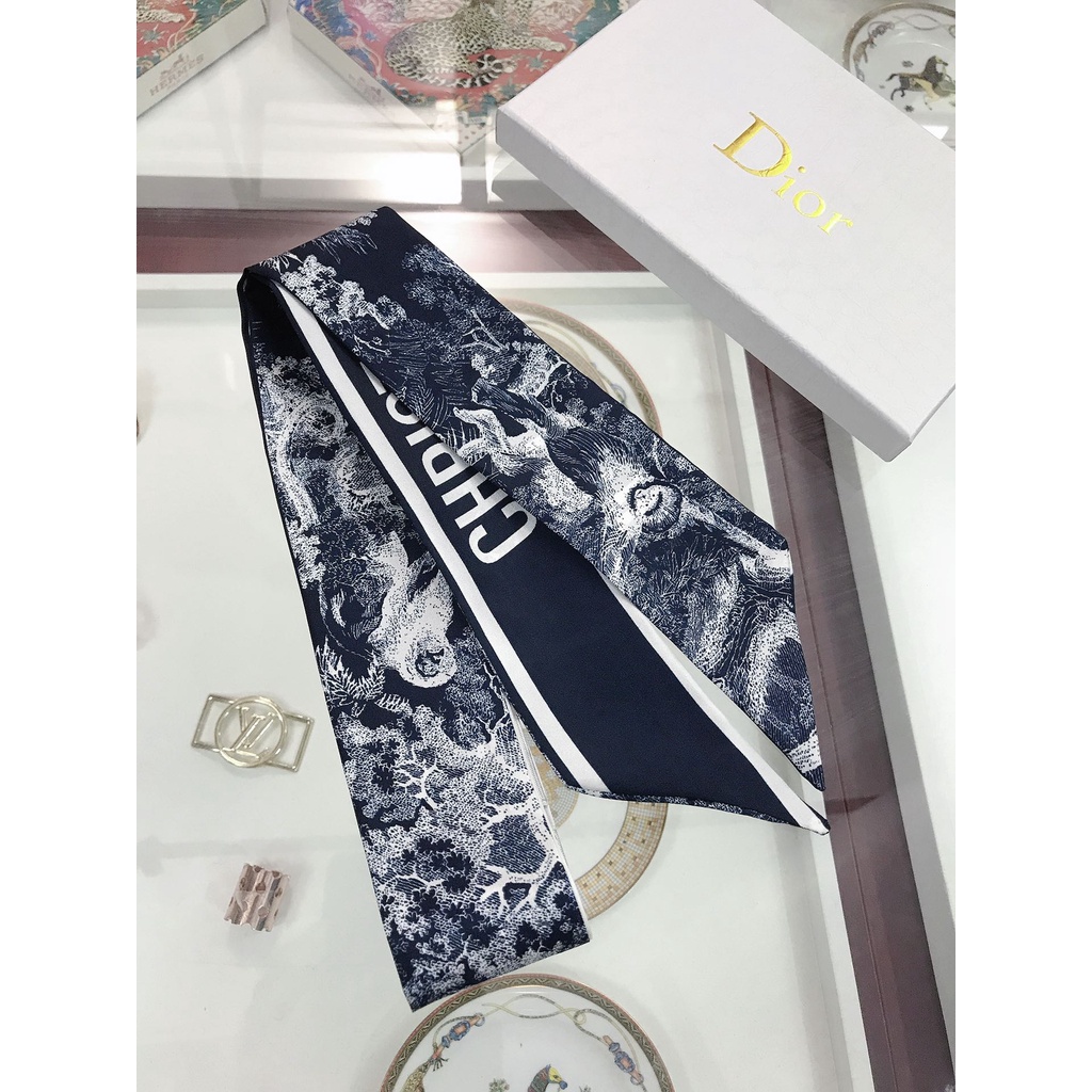 Băng Đô Cài Tóc Ruy Băng Lụa In Họa Tiết Động Vật Thời Trang Cho Nữ