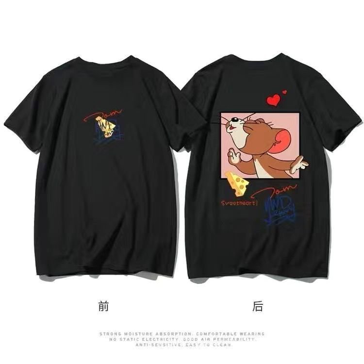 Áo Thun Tay Ngắn In Hình Mèo Và Chuột Thời Trang Mùa Hè Dành Cho Cặp Đôi
