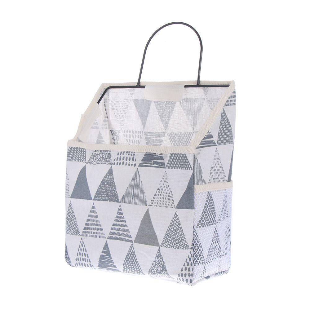 UUMIR Túi Đựng Đồ Treo Giường Ngủ Bằng Vải Lanh Cotton Họa Tiết Kẻ Sọc Có Móc