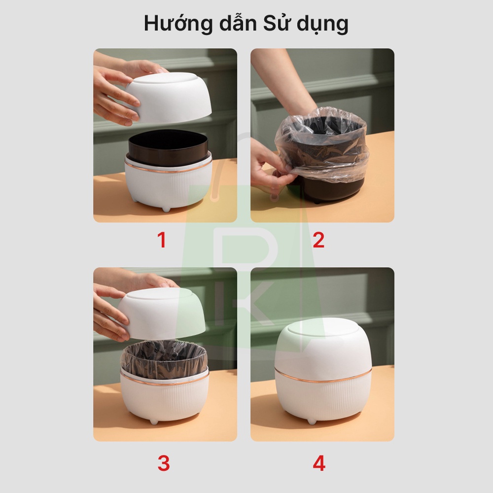 Thùng  Rác Mini Để Bàn Tiện Lợi Chứa Rác Văn Phòng Thông Minh Phong Cách Hiện Đại Có Nắp Kín [ Màu Ngẫu Nhiên]