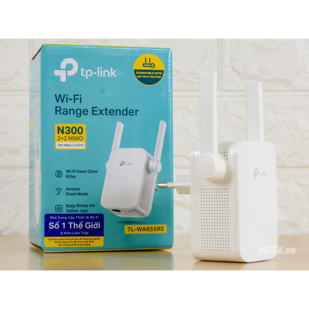 Bộ mở rộng phát sóng wifi gắn tường TP- Link TL-WA855RE chuẩn N300Mbps