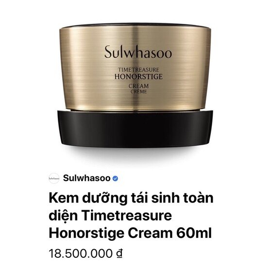 Kem sâm đen Sulwhasoo Timetreasure Honorstige Cream 1ml -Kem dưỡng da trẻ hóa cao cấp nhất , giải quyết mọi vấn đề về da | BigBuy360 - bigbuy360.vn