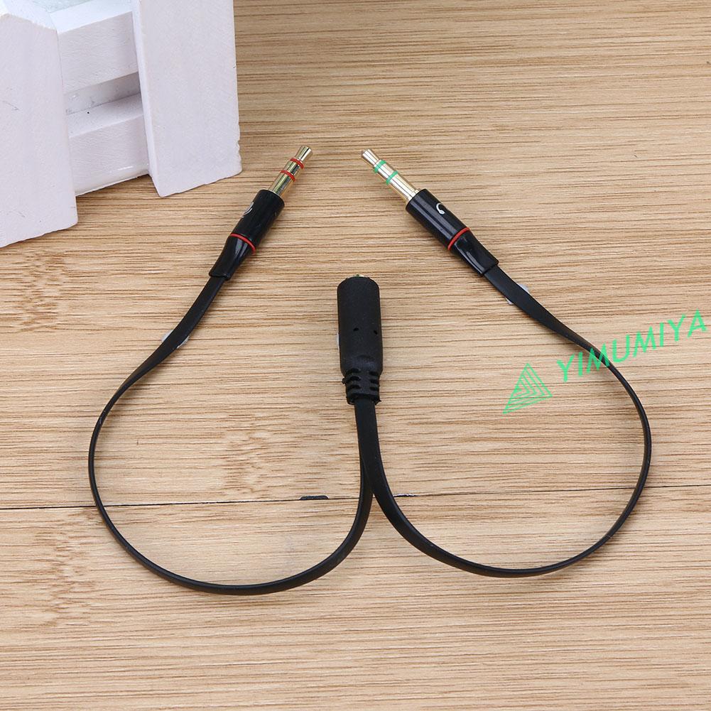 YI 3.5mm 1 to 2 Audio Cable Single-hole Computer Headphone Mic Adapter