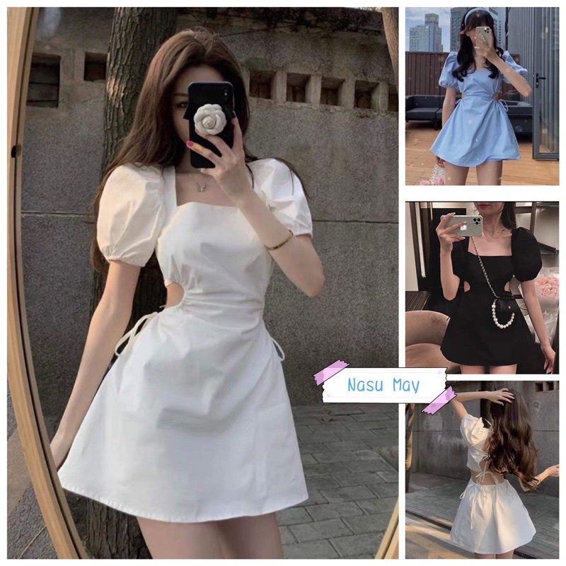 VÁY Hở Lưng Sexy Body Công Chúa 🦋 Đầm Nữ Đẹp Xanh Trắng Đen Hotrend 🦋 | BigBuy360 - bigbuy360.vn