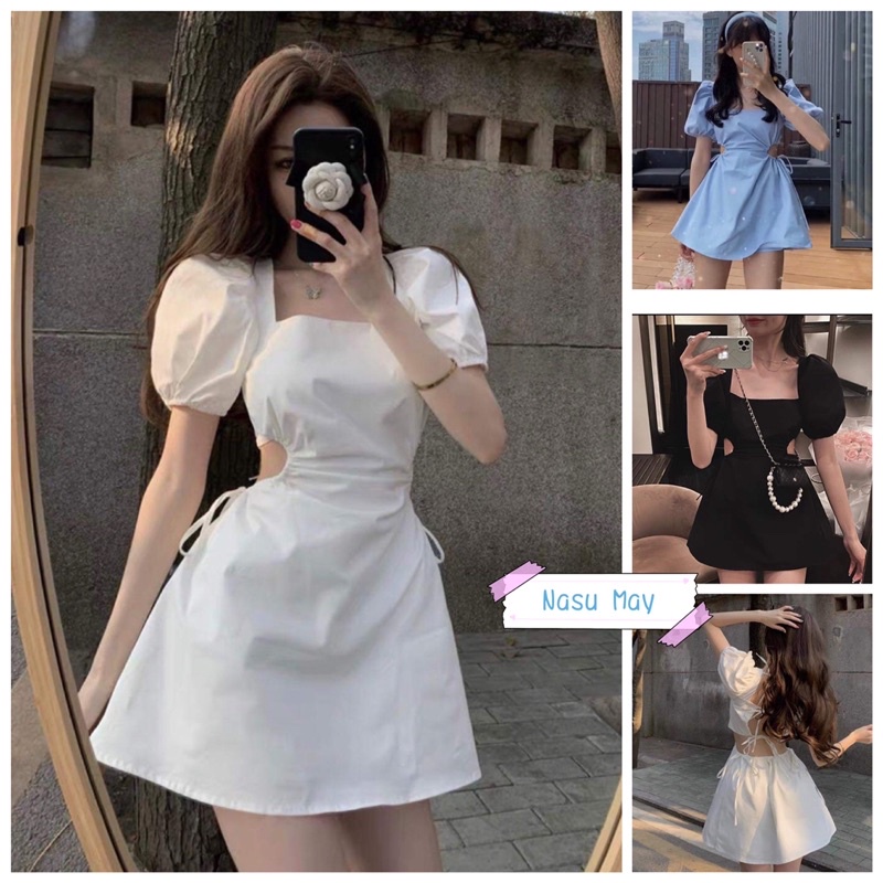  VÁY Hở Lưng Sexy Body Công Chúa 🦋 Đầm Nữ Đẹp Xanh Trắng Đen Hotrend 🦋