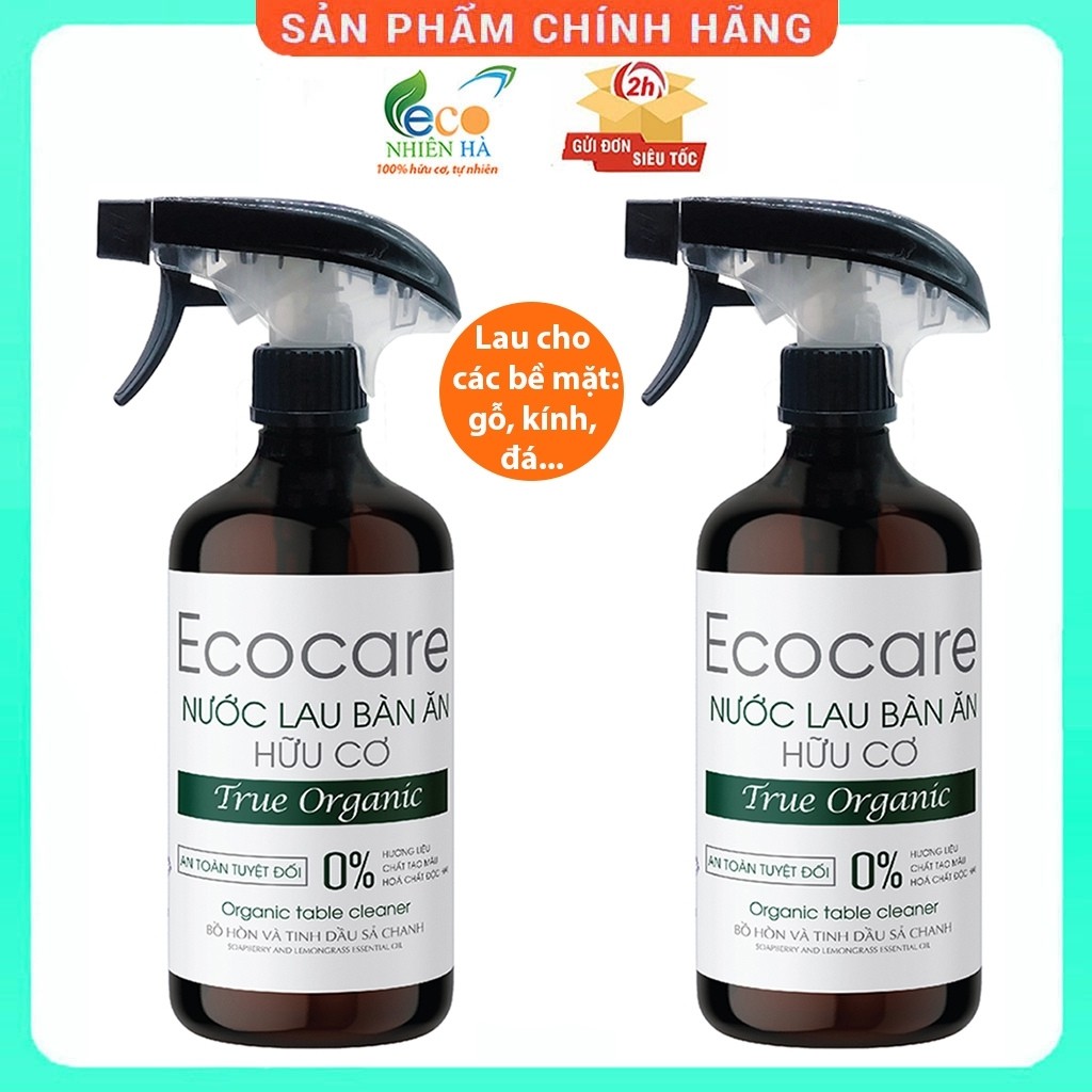 Nước lau kính ECOCARE 500ml tinh dầu sả chanh, lau bàn ăn, lau bếp, đuổi muỗi, khử khuẩn