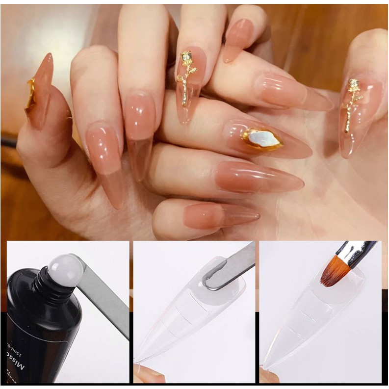 100 Móng úp nhọn nối móng-gel gum