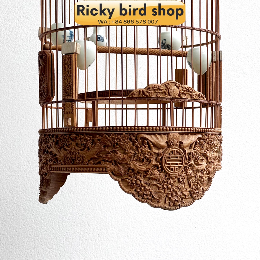 Lồng khuyên lùn chạm chim hoa chân liền tang